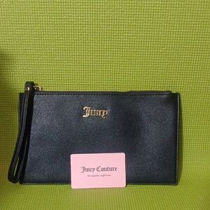 Juicy Couture Black Clutch with Gold Logo